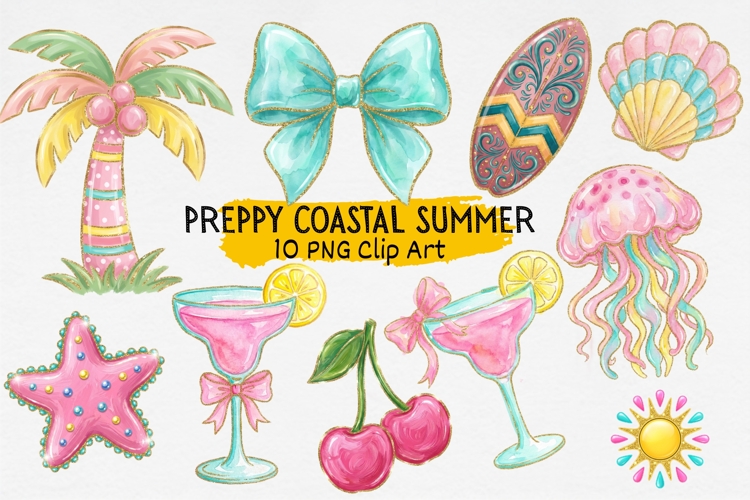 Preppy Coastal Summer Clipart
