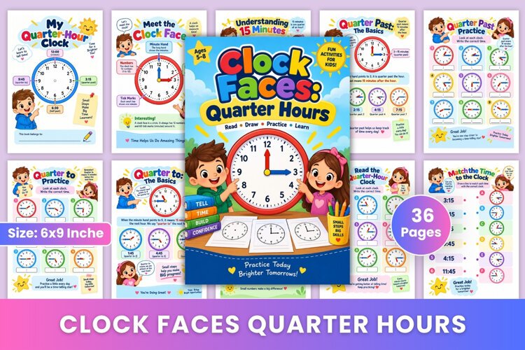 Clock Faces: Quarter Hours example image 1