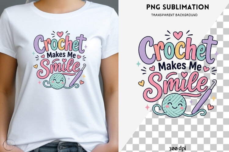 Crochet phrases png design for T-shirts example image 1