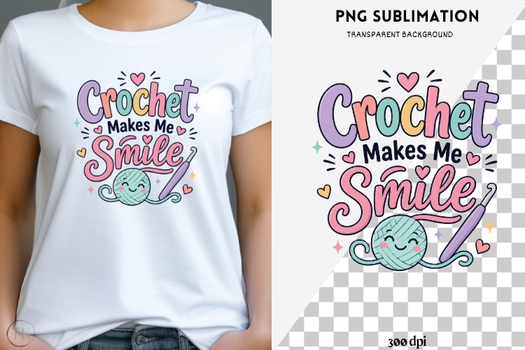 Crochet phrases png design for T-shirts