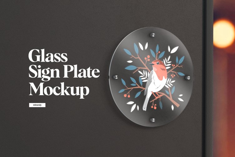 Glass Sign Plate Mockup example image 1