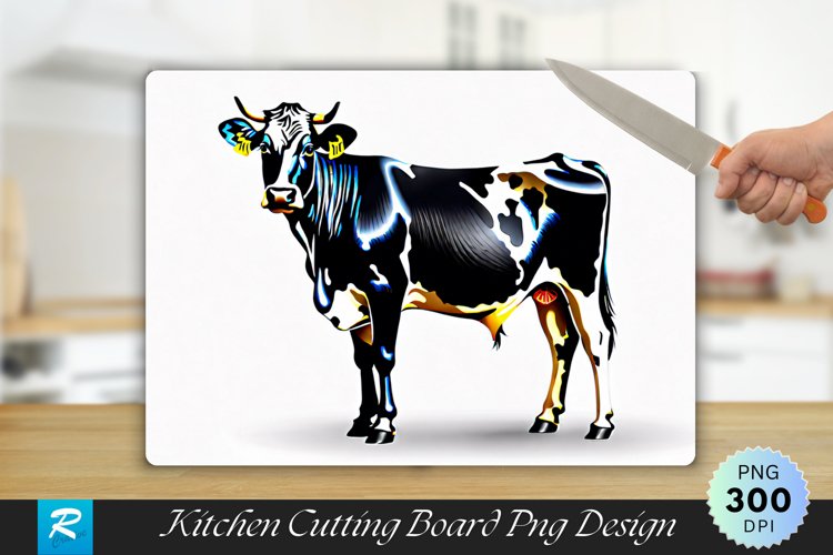 Holstein Friesian Cow Cutting Board Sublimation Design example image 1