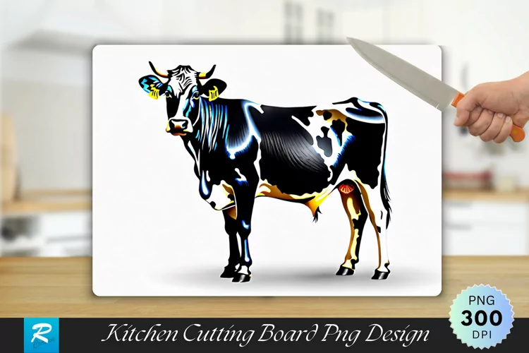 Holstein Friesian Cow Cutting Board Sublimation Design