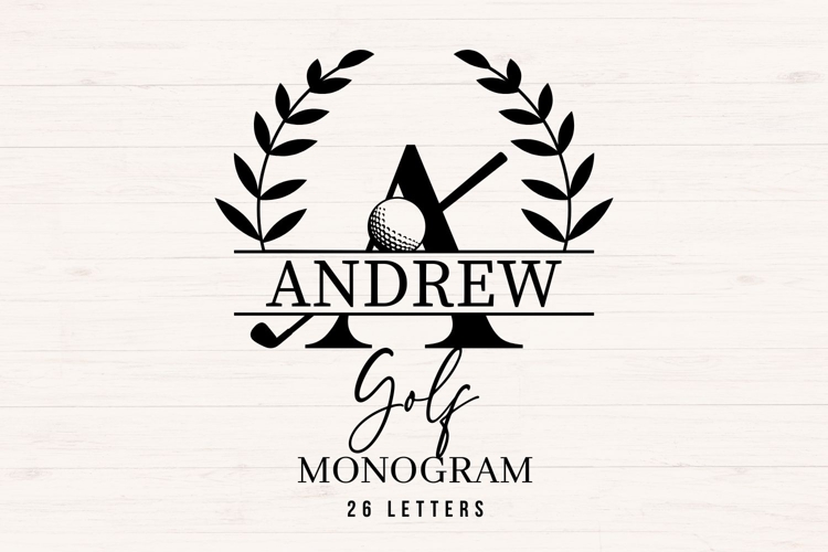Golf Split Monogram SVG Bundle 26 Letters