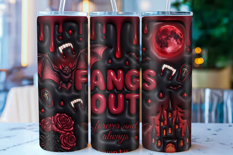 Gothic Vampire Halloween 20oz Skinny Tumbler