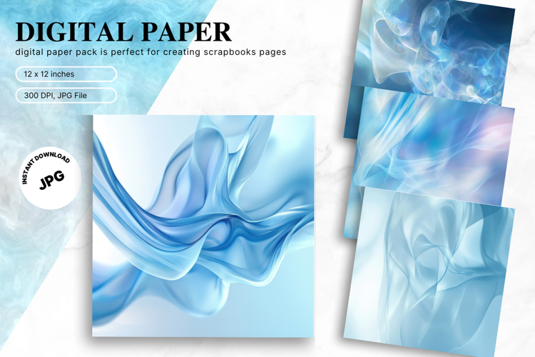 Abstract Wave Digital Paper Background Wallpaper Wallart