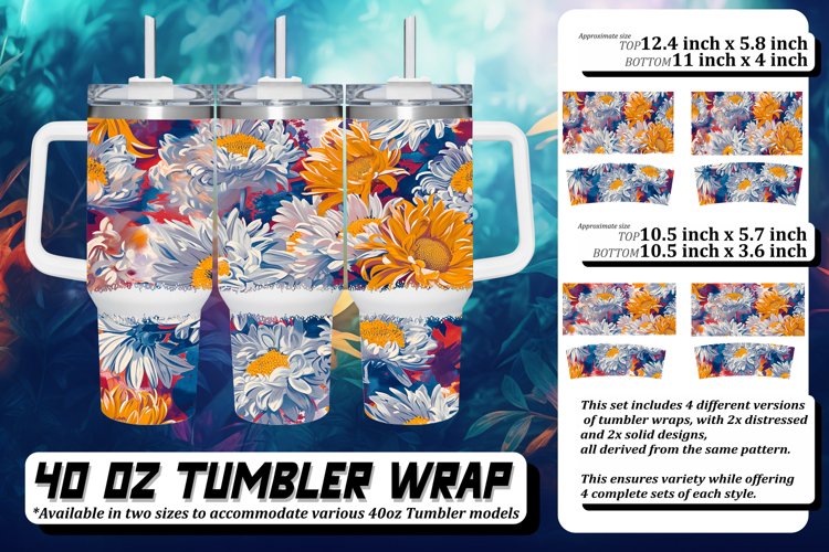 Spring 3D Flower Tumbler Wrap 40oz