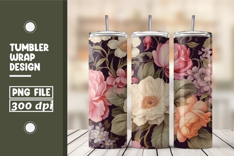 3D Flower Pattern Tumbler Warp Design
