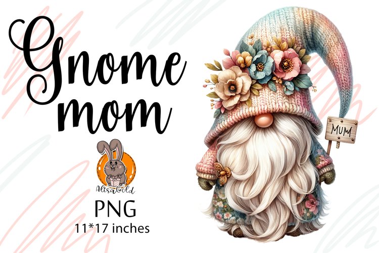 Gnome mom, flowers