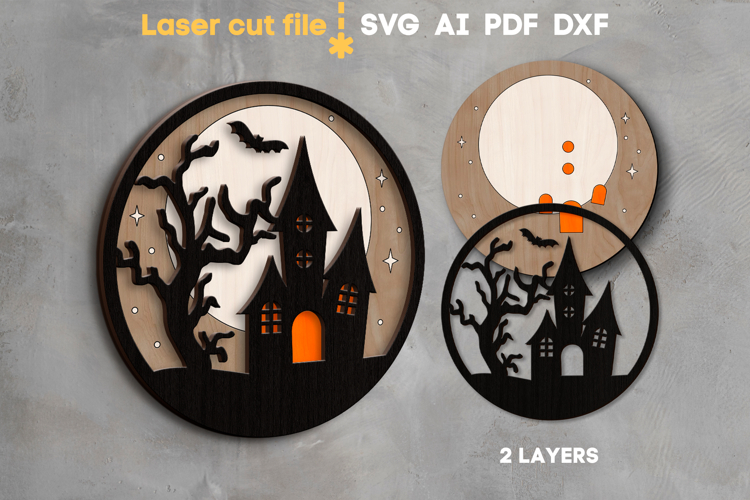 Halloween Castle SVG laser cut file for Glowforge