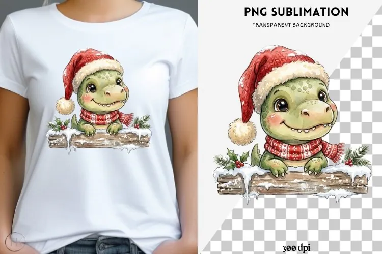 Christmas peeking character png design for T-shirts
