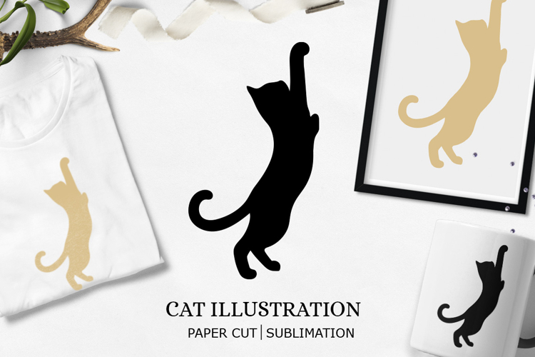 Cat paper SVG / Cat SVG / cat silhouette png