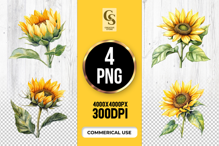 Watercolor Sunflower Clipart Image 10