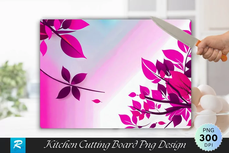 Pink Tree Cutting Board Sublimation Design