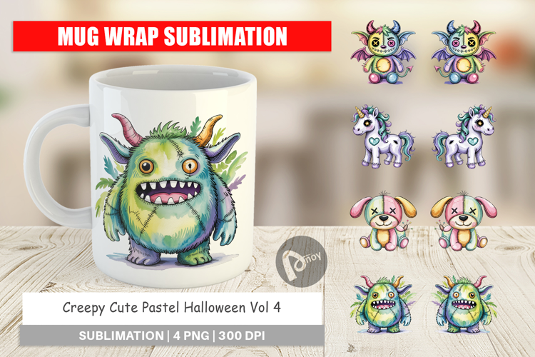 Mug Wrap Creepy Cute Pastel Halloween