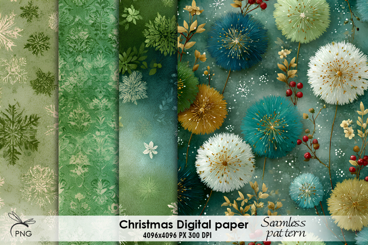 Christmas digital paper, seamless pattern