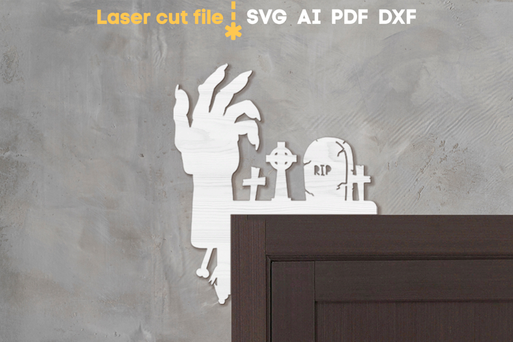 Hand Halloween Door Corner SVG laser cut file for Glowforge