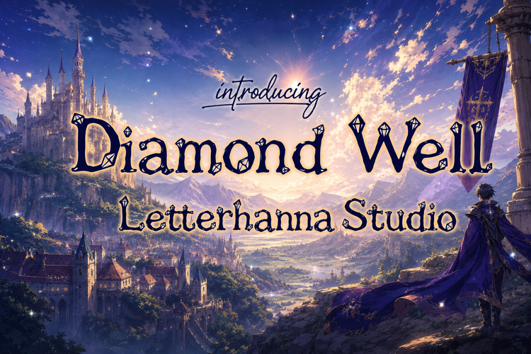 Diamond Well: The Hand-Drawn Fantasy Font With Crystal Charm