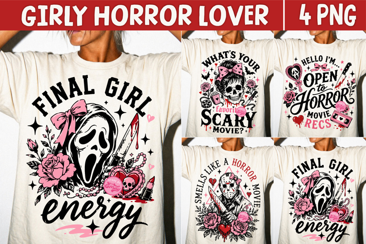 Coquette Girly Horror Lover PNG, Pink Spooky Vibes PNG
