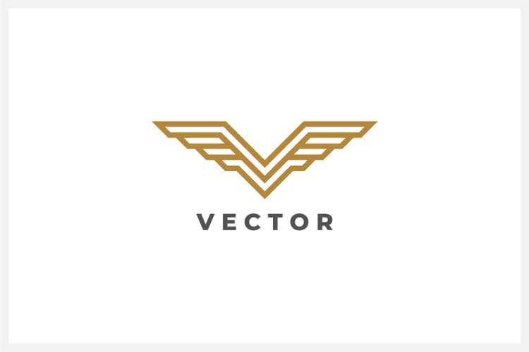 Vector Wings Initial Letter V Logo Design Vector Template