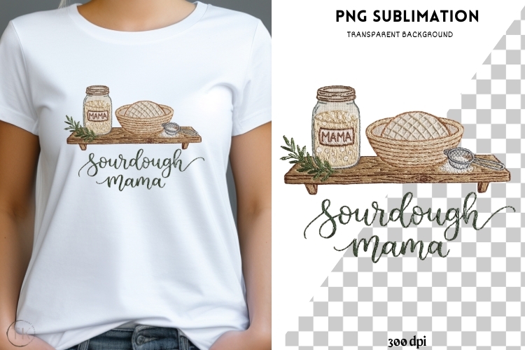 Sourdough Mama PNG | Rustic Baking Clipart | Cottagecore