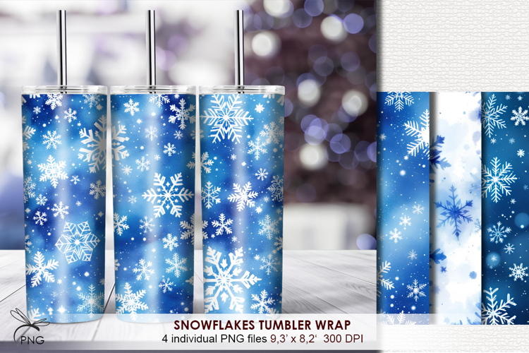 Snowflakes Tumbler Wrap - 4 Variations