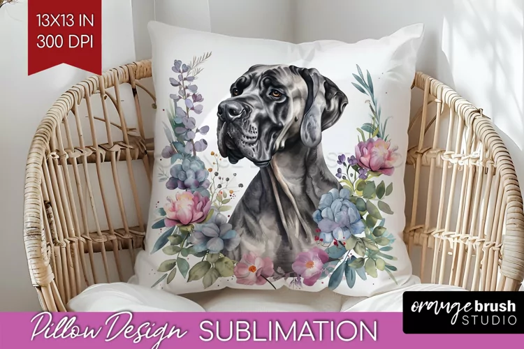 Floral Dog Pillow Sublimation - Flowers Pillow Cover PNG