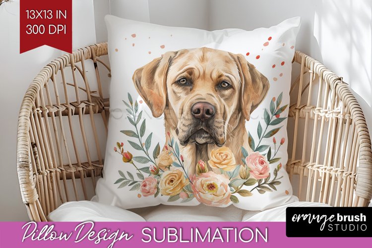 Floral Dog Pillow Sublimation - Flowers Pillow Cover PNG example image 1