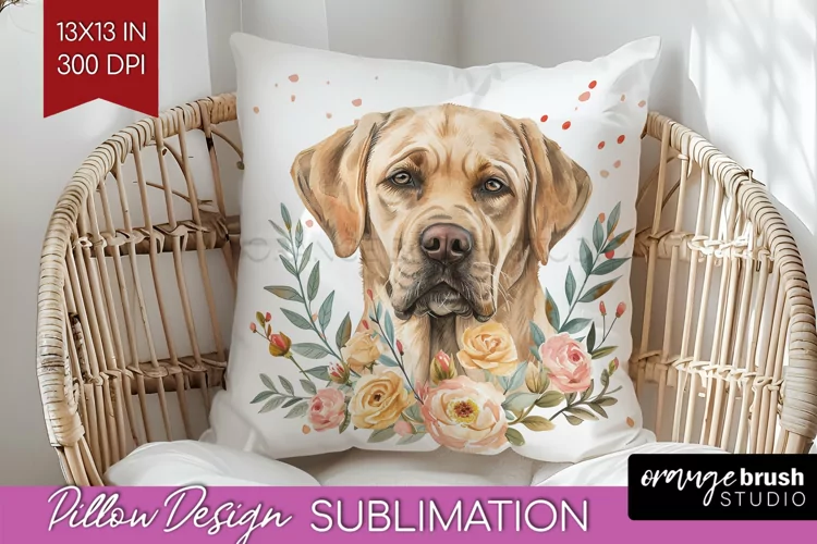 Floral Dog Pillow Sublimation - Flowers Pillow Cover PNG