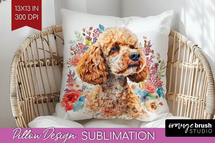 Floral Dog Pillow Sublimation - Flowers Pillow Cover PNG