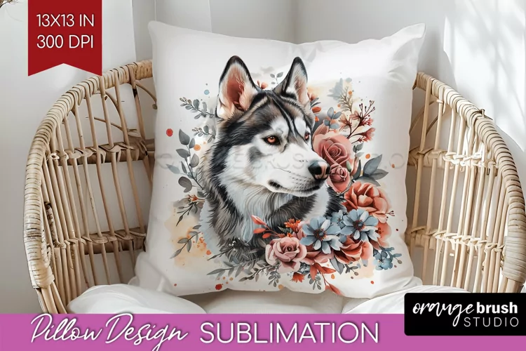 Floral Dog Pillow Sublimation - Flowers Pillow Cover PNG