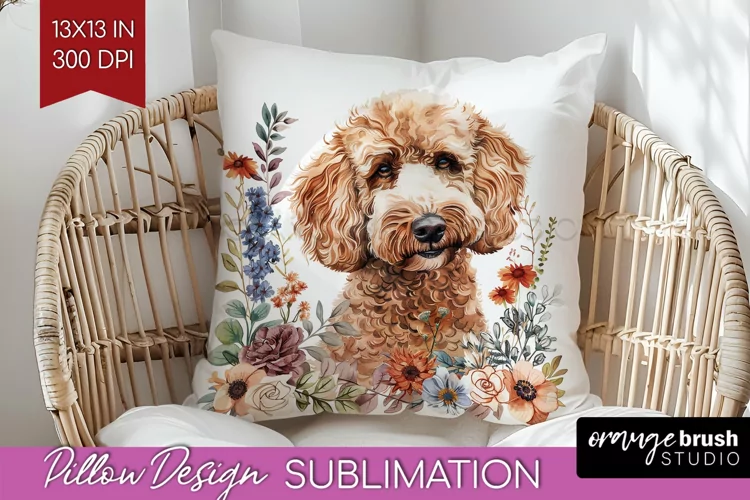 Floral Dog Pillow Sublimation - Flowers Pillow Cover PNG