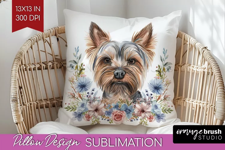 Floral Dog Pillow Sublimation - Flowers Pillow Cover PNG