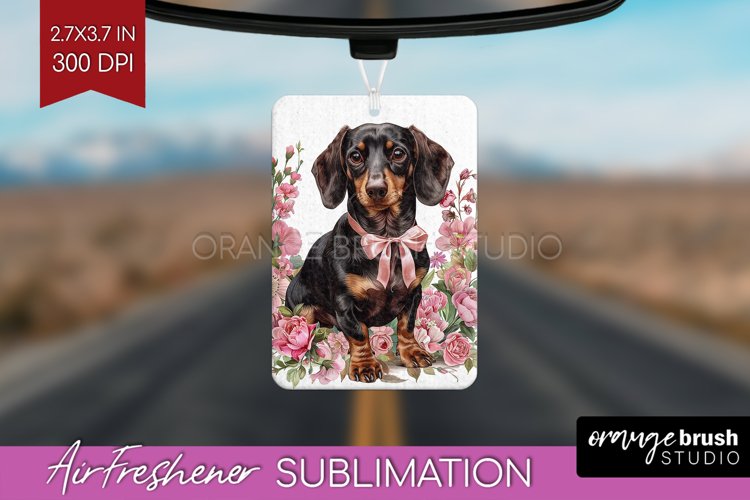 Floral Dog Air Freshener PNG - Flowers PNG Sublimation
