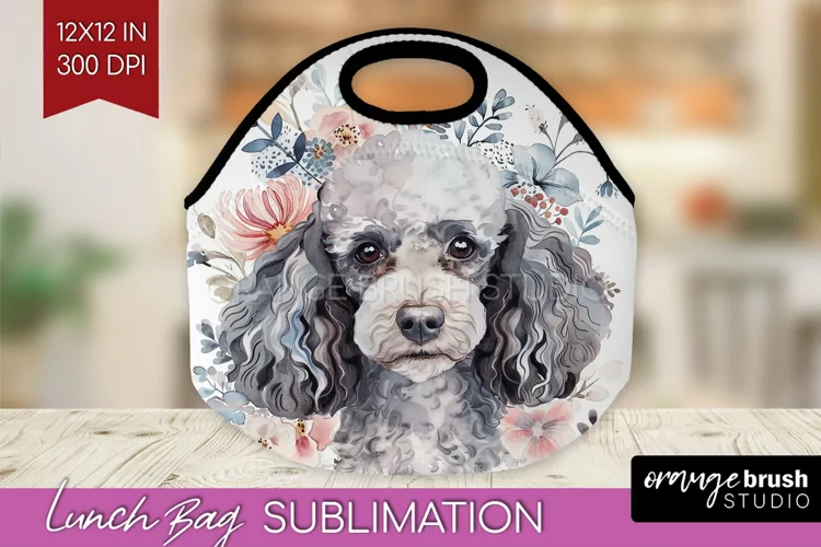 Floral Dog Lunch Bag - Flowers Lunch Bug PNG Sublimation