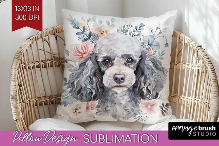 Floral Dog Pillow Sublimation - Flowers Pillow Cover PNG