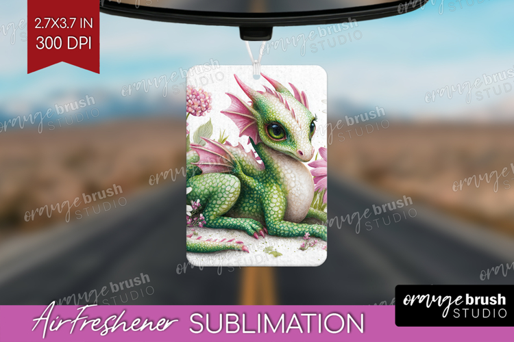 Floral Dragon Air Freshener PNG - Fantasy PNG Sublimation