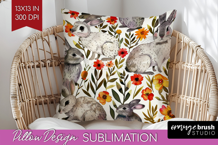 Floral Animals Pillow Sublimation - Farm Animals Pillow PNG