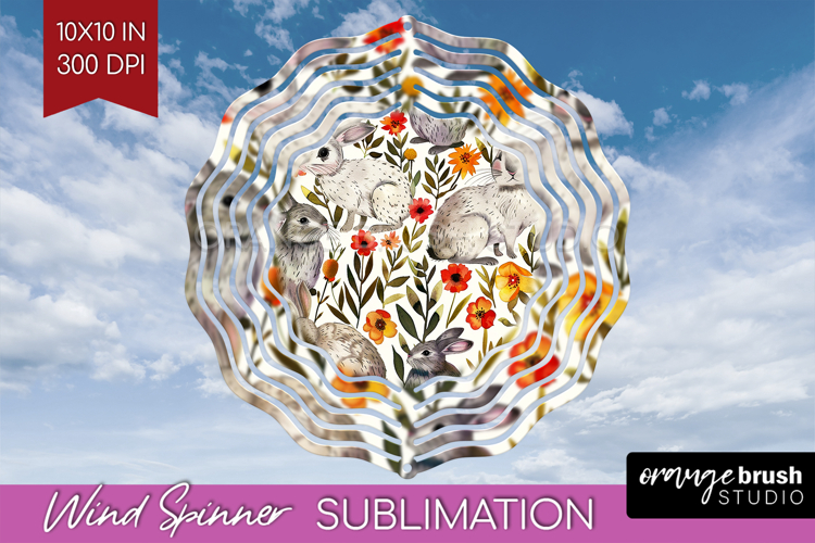 Floral Animals Wind Spinner Sublimation PNG - Farm Animals