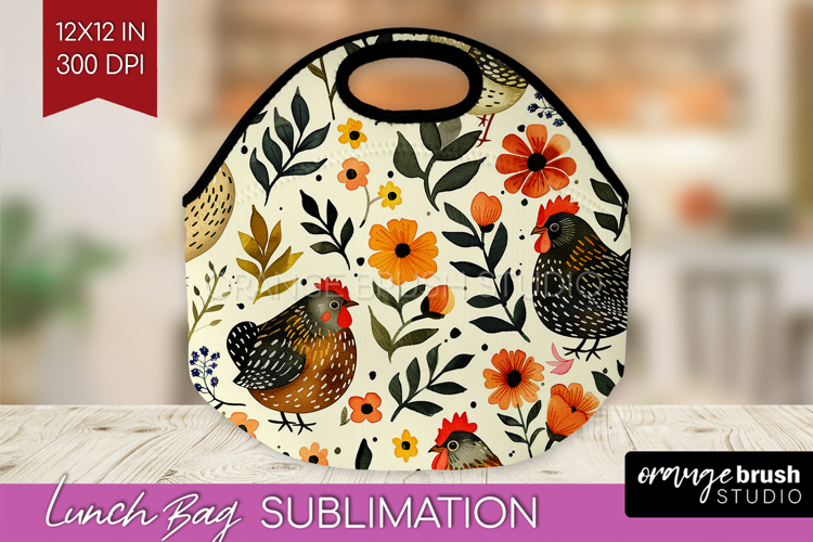 Floral Animals Lunch Bag - Farm Animals Lunch Bug PNG
