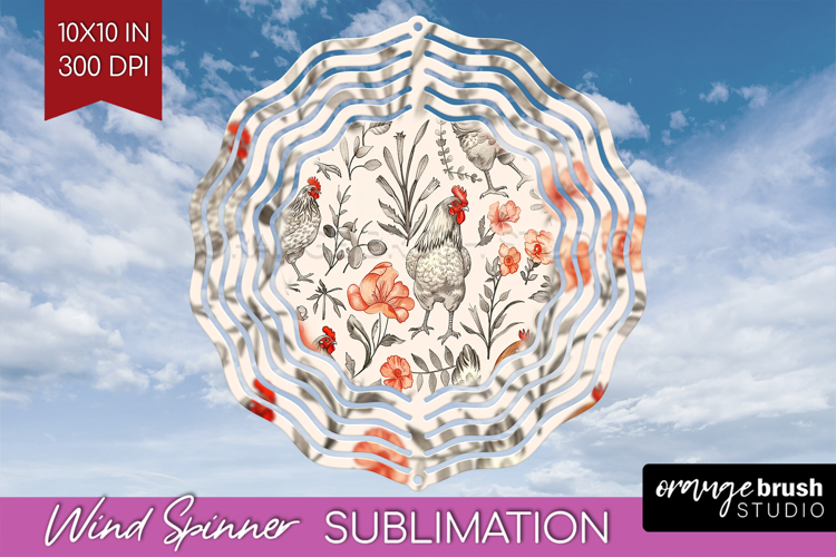 Floral Animals Wind Spinner Sublimation PNG - Farm Animals
