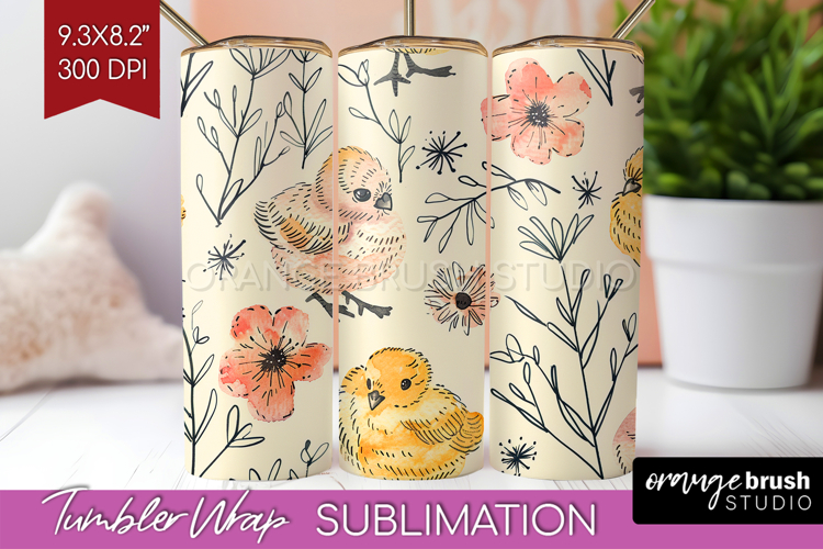 Floral Animals Tumbler Wrap - Farm Animals Tumbler PNG