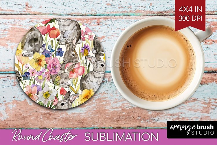 Floral Animals Round Coaster - Farm Animals Coaster PNG