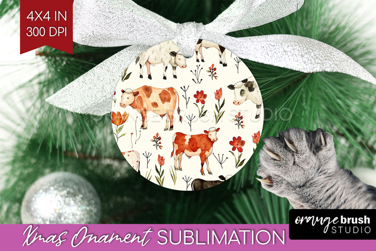 Floral Animals Ornament PNG - Farm Animals PNG Sublimation