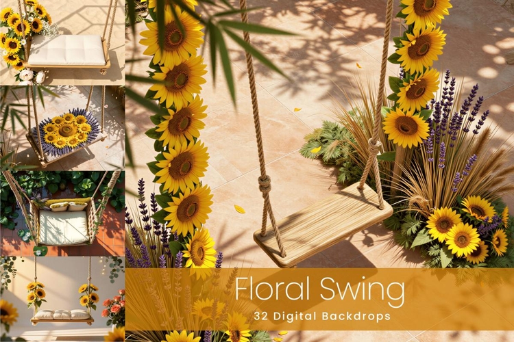 32 Floral Swing Digital Backdrops