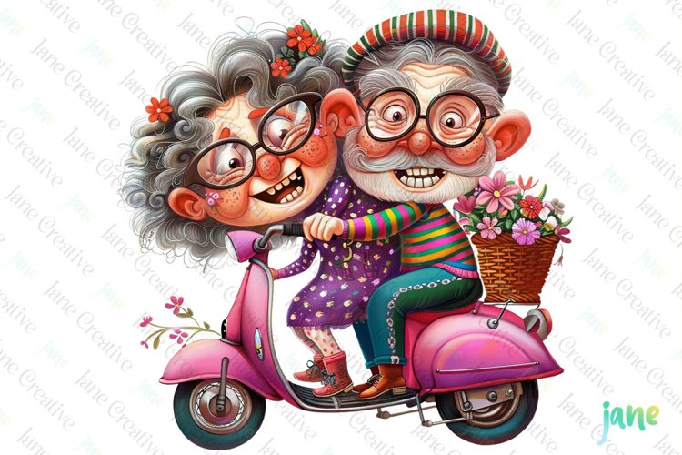 Funny Cartoon Grandparent Sublimation