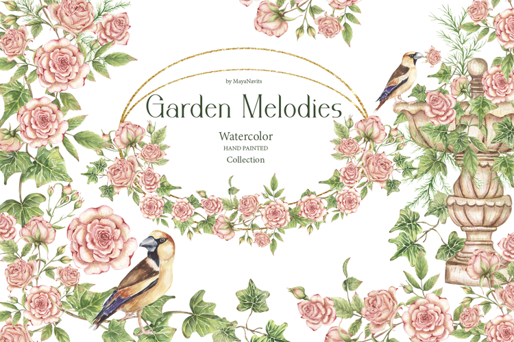 Watercolor Garden Melodies Collection Bundle