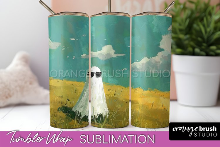 Ghost Tumbler Wrap - Vintage Halloween Tumbler Sublimation
