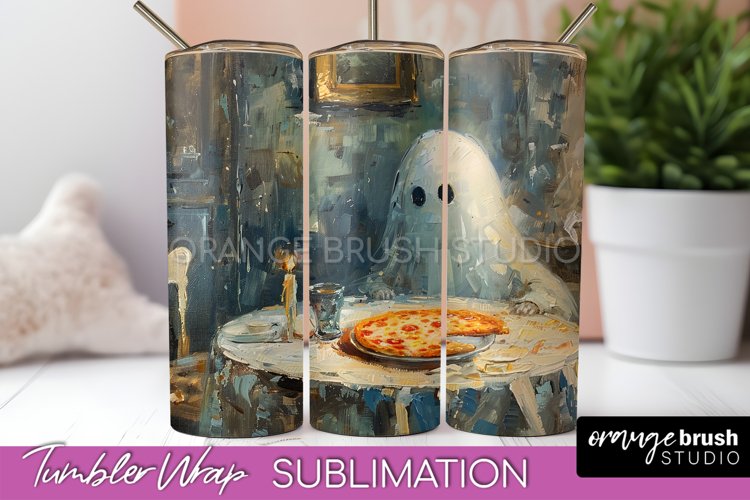 Ghost Tumbler Wrap - Vintage Halloween Tumbler Sublimation