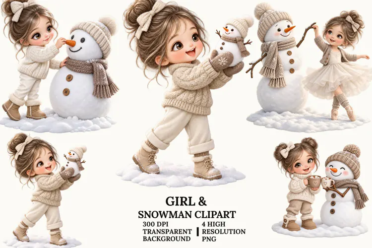 Christmas Winter Gnome Clipart, Ice Skating and Sledding PNG